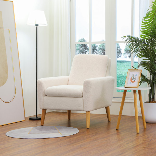 White fluffy store vanity chair